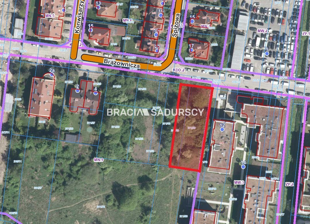 Działka budowlana Kraków Krowodrza, ul. Brązownicza. Zdjęcie 1