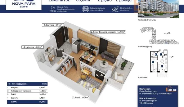 Mieszkanie 2-pokojowe Łomża, ul. Akademicka