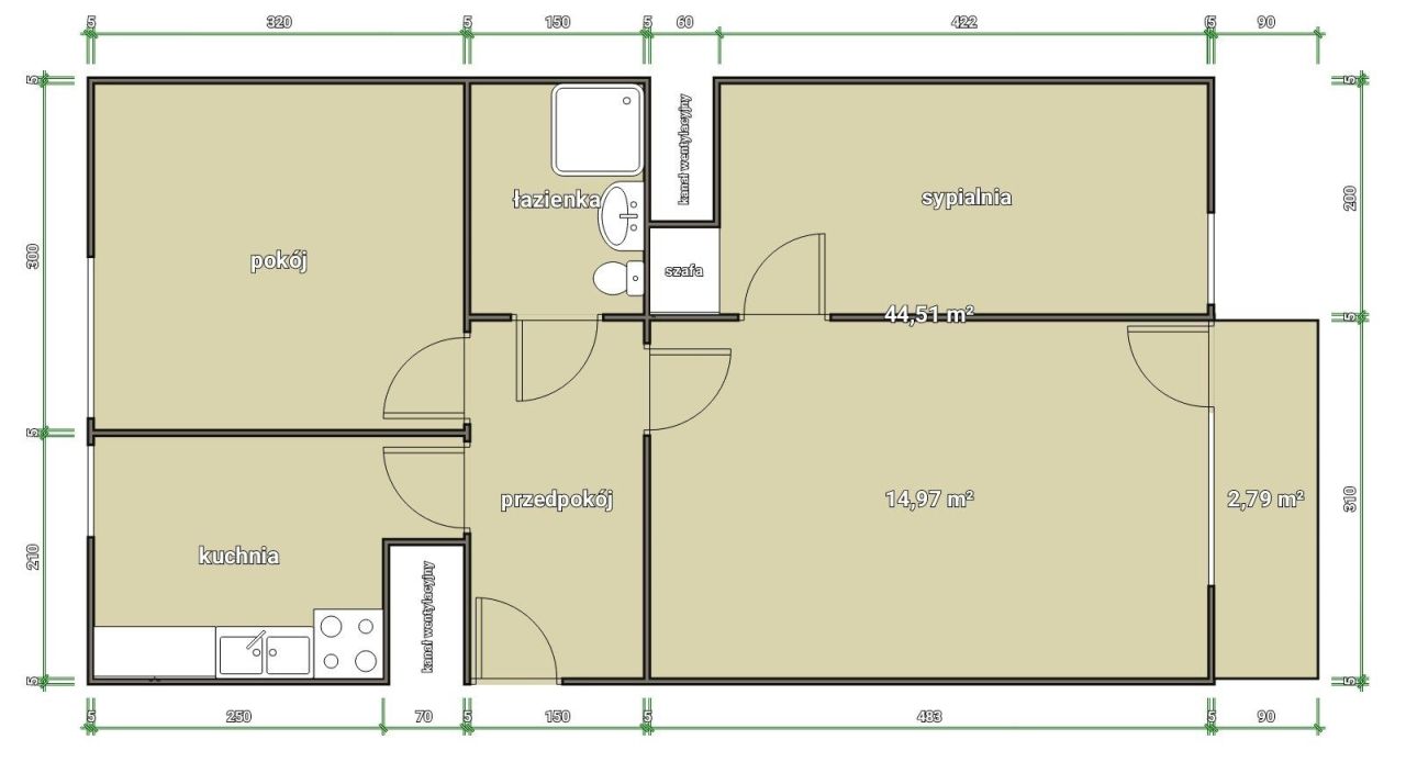 Mieszkanie 3-pokojowe Łuków, ul. Międzyrzecka. Zdjęcie 2