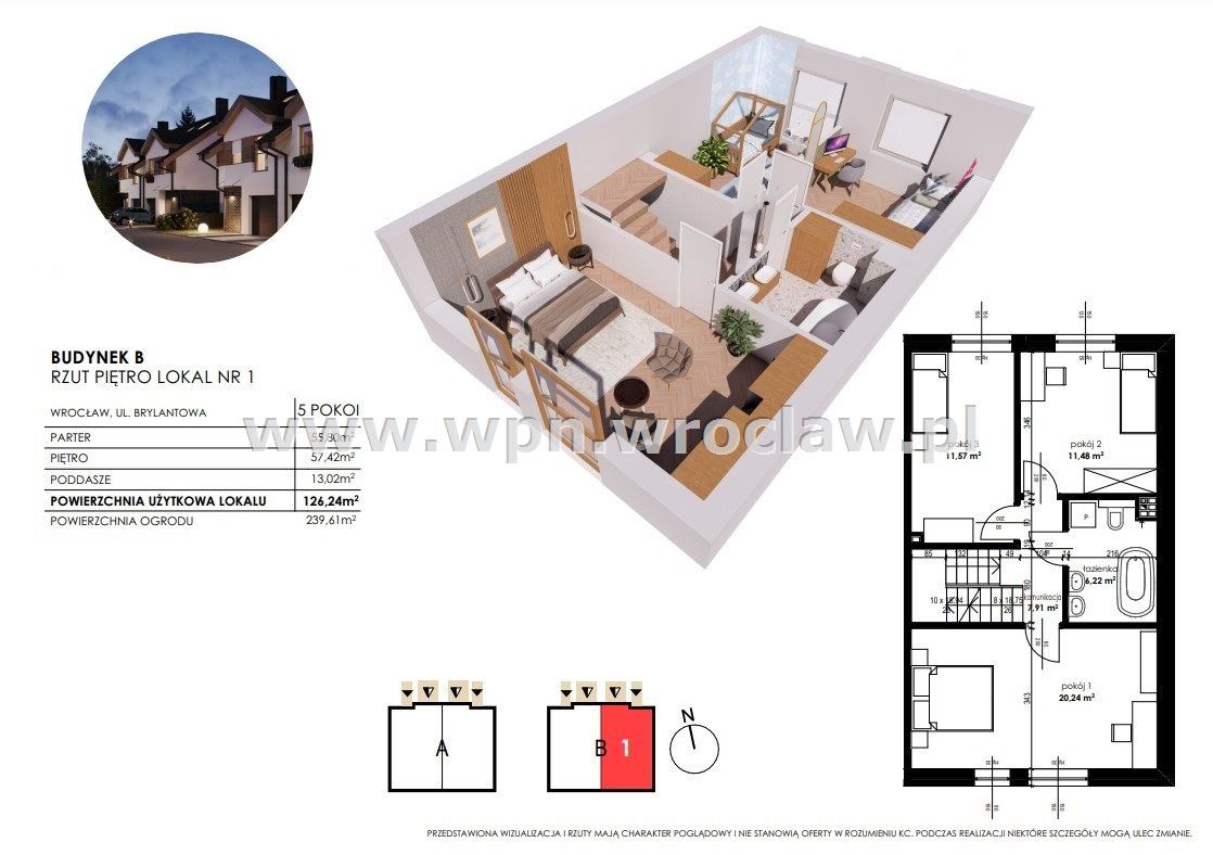 bliźniak, 5 pokoi Wrocław Krzyki, ul. gen. Stefana Grota-Roweckiego. Zdjęcie 7