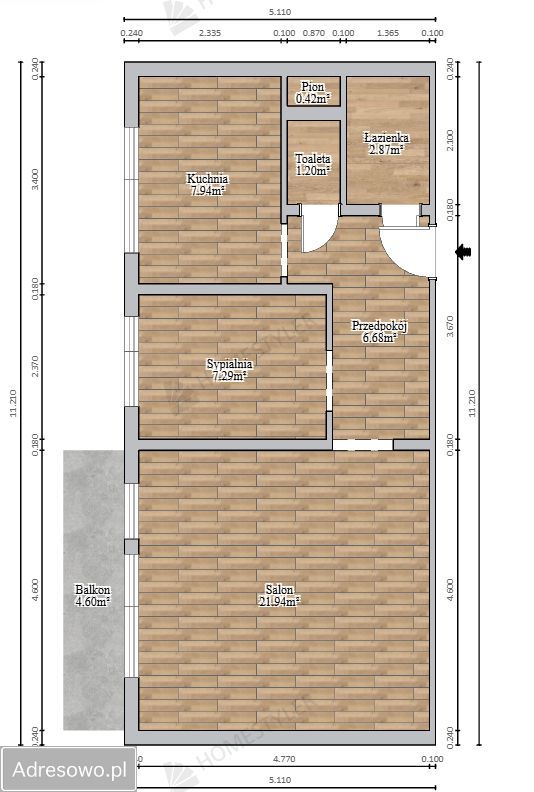 Mieszkanie 2-pokojowe Skarżysko-Kamienna, al. Józefa Piłsudskiego. Zdjęcie 14