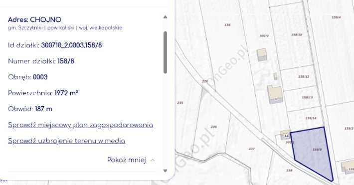 Działka budowlana Chojno. Zdjęcie 2