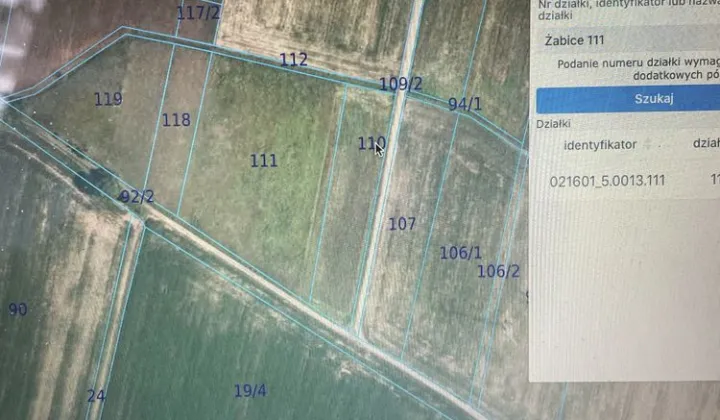 Działka rolna Żabice