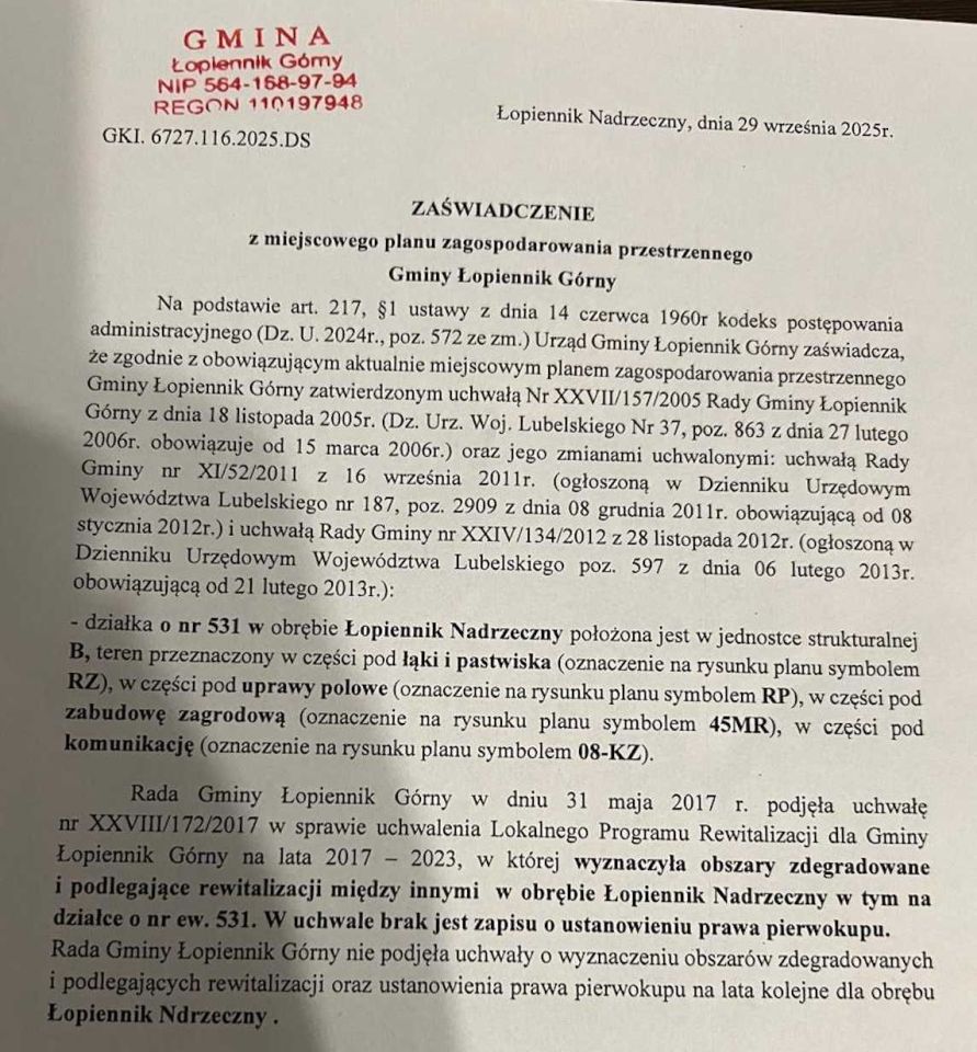 Działka rolno-budowlana Łopiennik Nadrzeczny. Zdjęcie 3