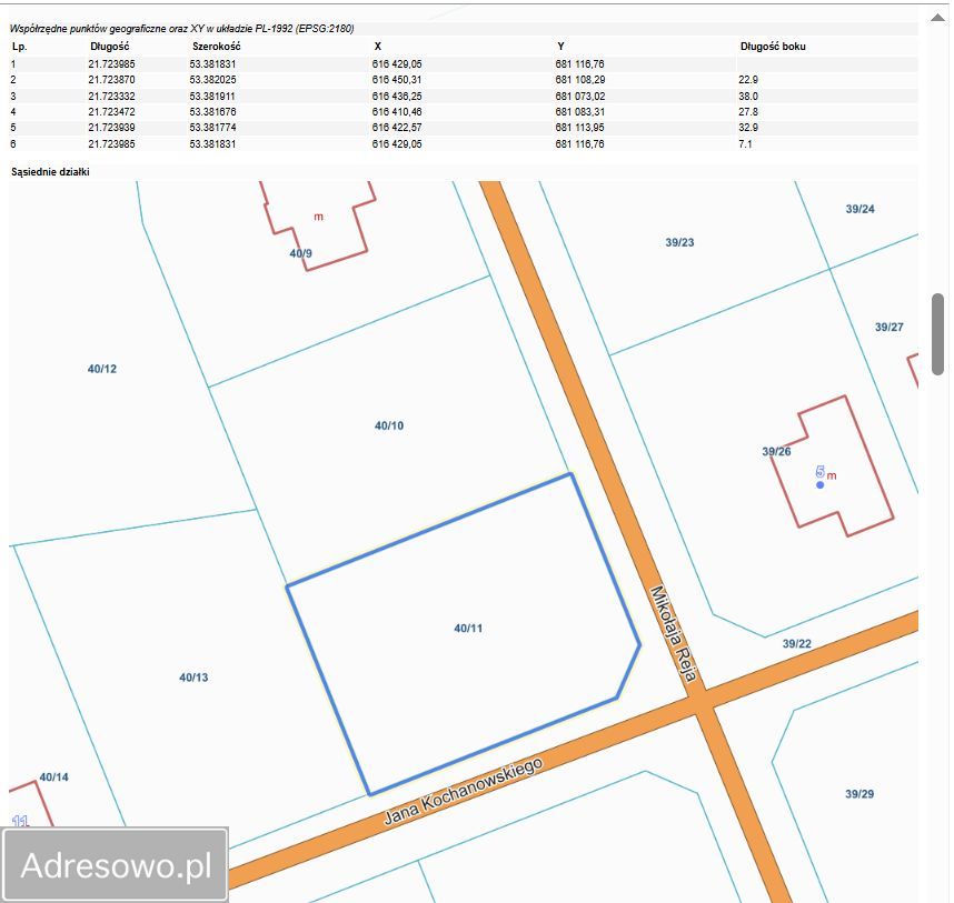 Działka budowlana Turośl, ul. Mikołaja Reja