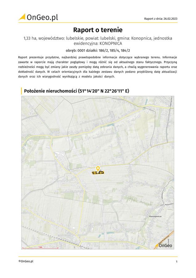 Działka inwestycyjna Konopnica. Zdjęcie 2