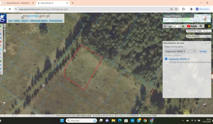 Działka budowlana Łagoszów Wielki Dobromil