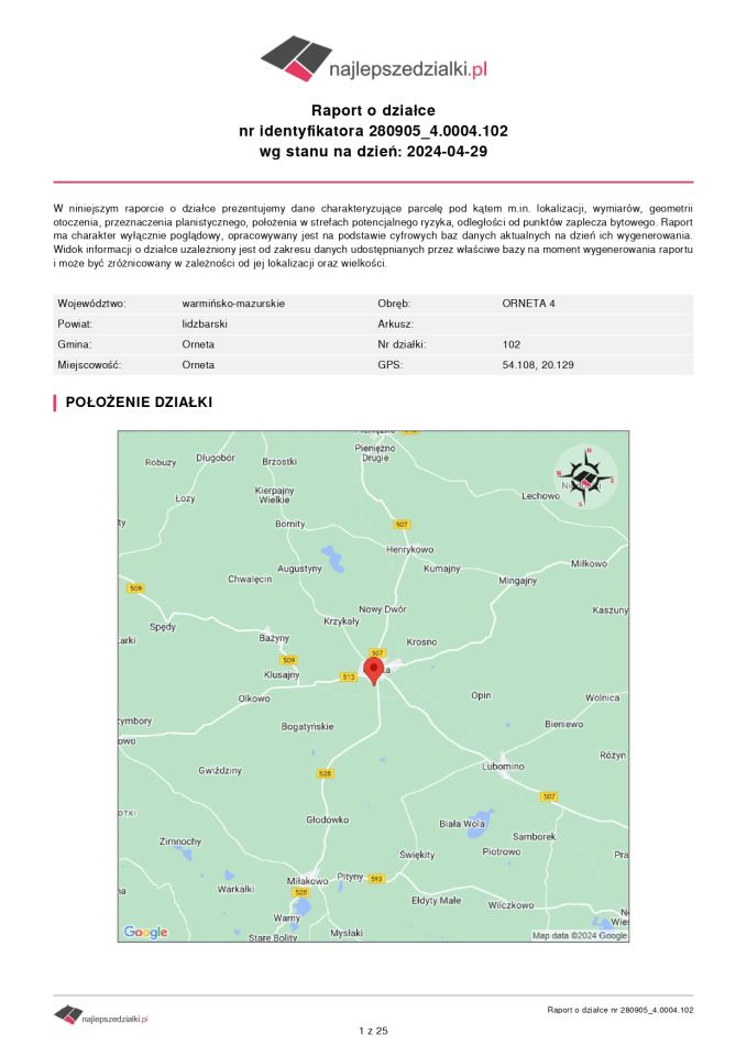 Działka rolno-budowlana Orneta, ul. Morąska. Zdjęcie 10