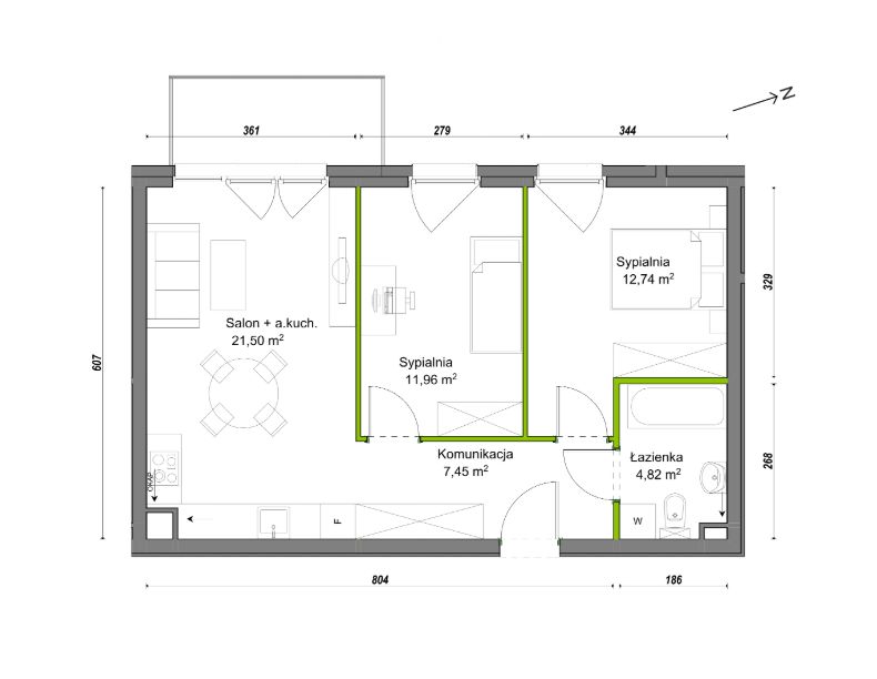 Mieszkanie 3-pokojowe Wrocław Ołtaszyn, ul. Orawska. Zdjęcie 8