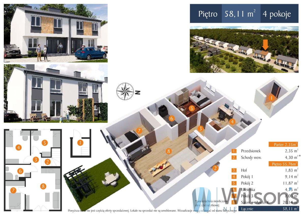 Mieszkanie 4-pokojowe Ciemne, ul. Marszałka Józefa Piłsudskiego. Zdjęcie 2