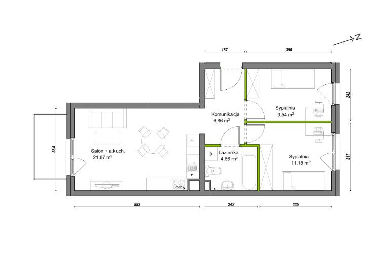 Mieszkanie 3-pokojowe Wrocław Ołtaszyn, ul. Orawska. Zdjęcie 8