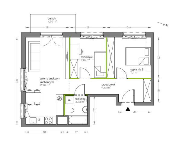 Mieszkanie 3-pokojowe Kraków Płaszów, ul. Myśliwska. Zdjęcie 25
