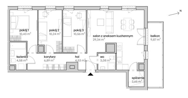Mieszkanie 4-pokojowe Poznań Starołęka, ul. Unii Lubelskiej. Zdjęcie 7
