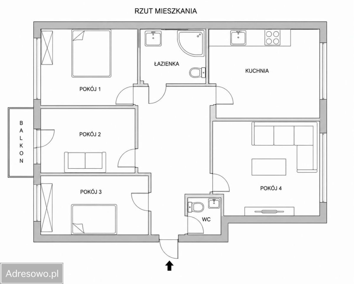 Mieszkanie 3-pokojowe Rzeszów Nowe Miasto, al. Tadeusza Rejtana. Zdjęcie 3