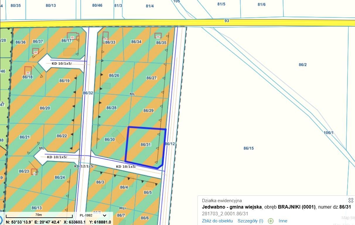 Działka budowlana Brajniki. Zdjęcie 6