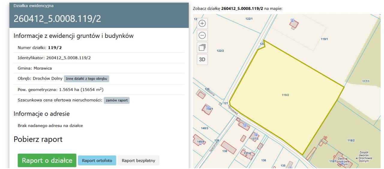 Działka rolno-budowlana Drochów Dolny Dwór, ul. Ogrodowa