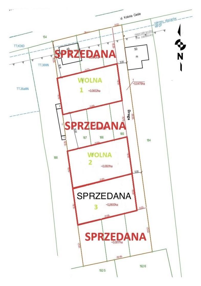 Działka budowlana Sosnowiec Maczki, ul. Kolonia Cieśle. Zdjęcie 3