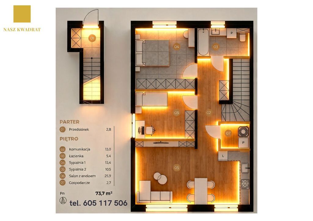 Mieszkanie 4-pokojowe Łódź Nowosolna. Zdjęcie 4