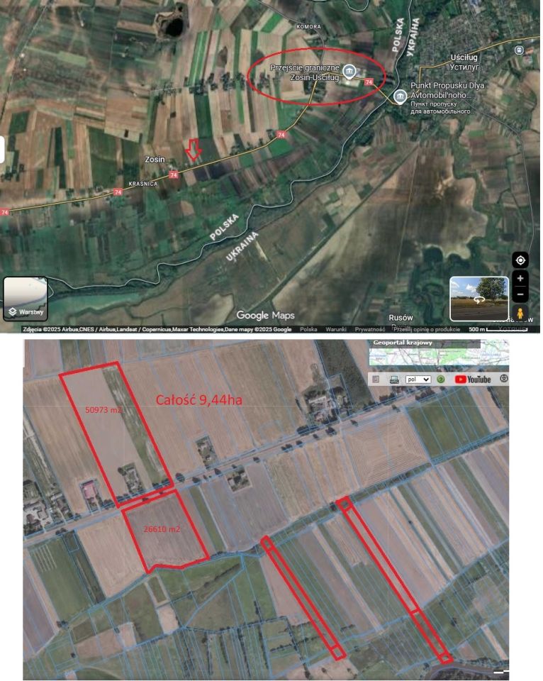 Działka rolno-budowlana Zosin