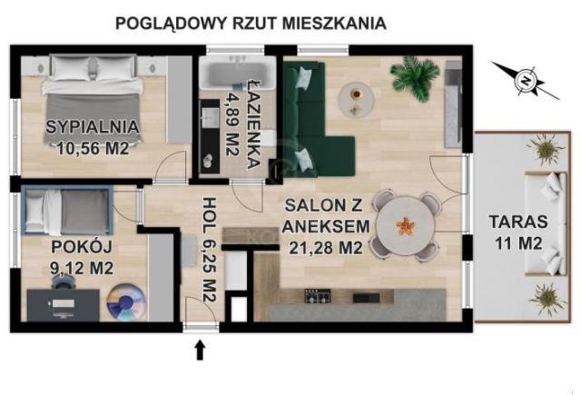 Mieszkanie 3-pokojowe Wrocław Leśnica, ul. Marszowicka. Zdjęcie 15