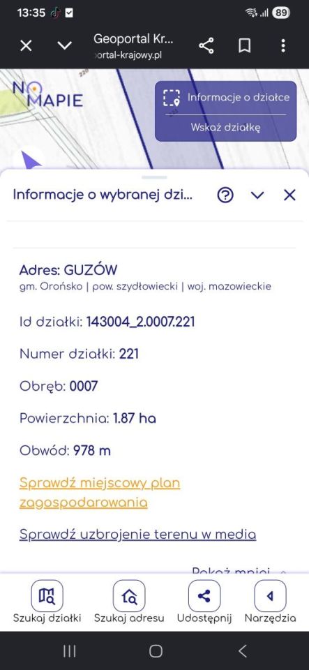 Działka rolna Guzów. Zdjęcie 2