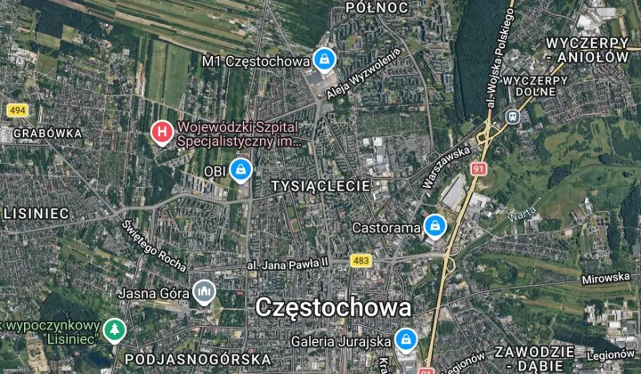 Mieszkanie 3-pokojowe Częstochowa Tysiąclecie, al. Aleja Armii Krajowej