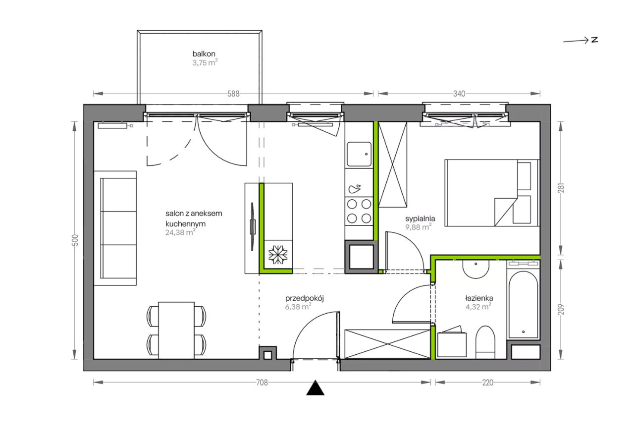 Mieszkanie 2-pokojowe Kraków Płaszów, ul. Myśliwska. Zdjęcie 25