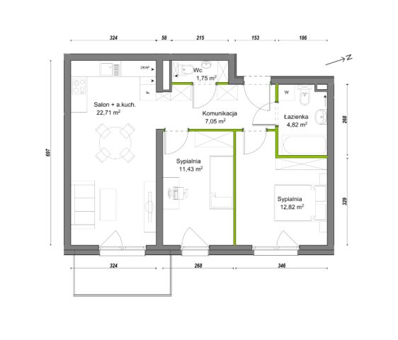 Mieszkanie 3-pokojowe Wrocław Ołtaszyn, ul. Orawska. Zdjęcie 8