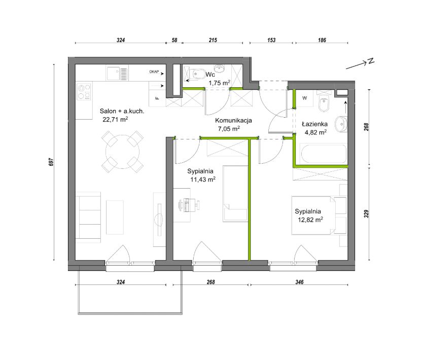 Mieszkanie 3-pokojowe Wrocław Ołtaszyn, ul. Orawska. Zdjęcie 8