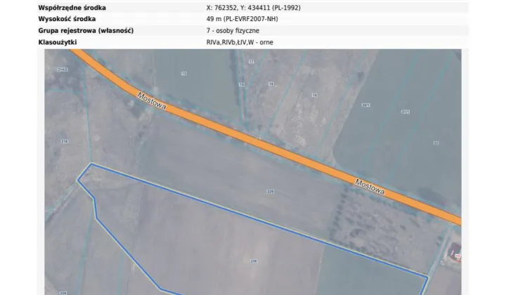Działka rolna Gniewino Cegielnia, ul. Mostowa