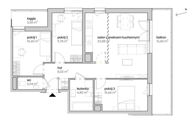 Mieszkanie 4-pokojowe Poznań Starołęka, ul. Unii Lubelskiej. Zdjęcie 7