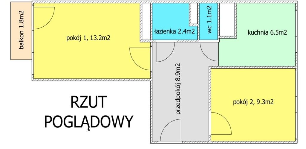 Mieszkanie 2-pokojowe Wrocław Kleczków, ul. Emila Zegadłowicza. Zdjęcie 3
