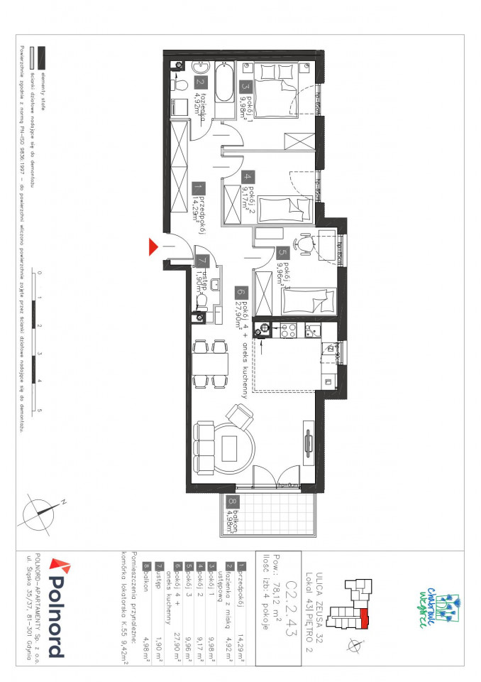 Mieszkanie 4-pokojowe Kowale, ul. Zeusa. Zdjęcie 7