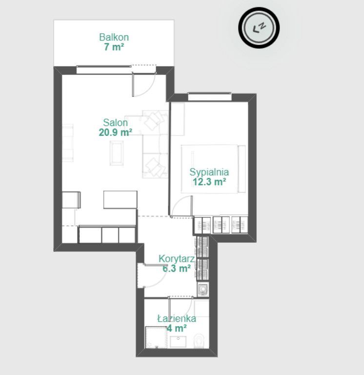Mieszkanie 2-pokojowe Gdańsk Jasień, ul. Kazimierza Leskiego. Zdjęcie 19