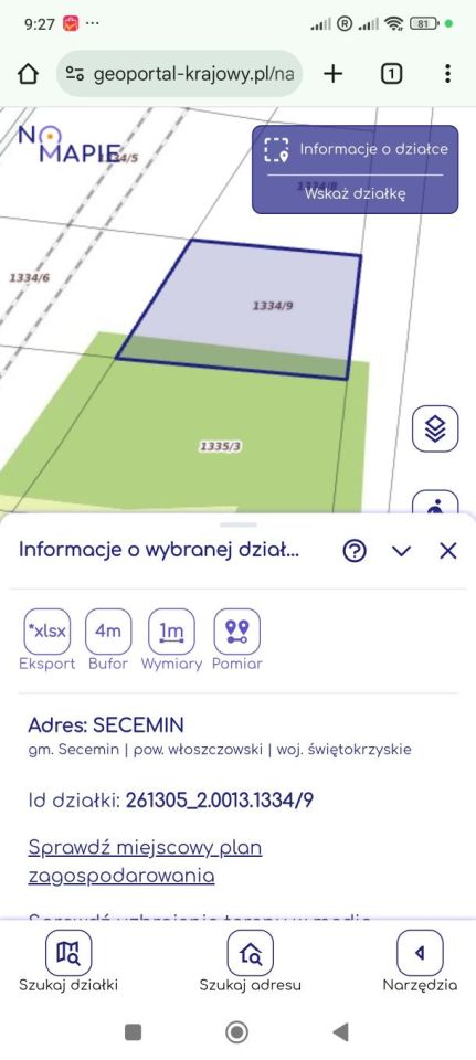 Działka rolna Secemin