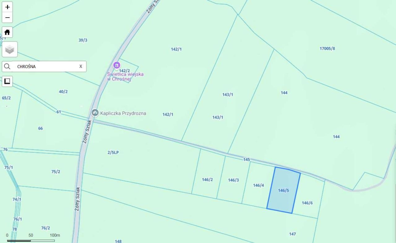 Działka budowlana Chrośna