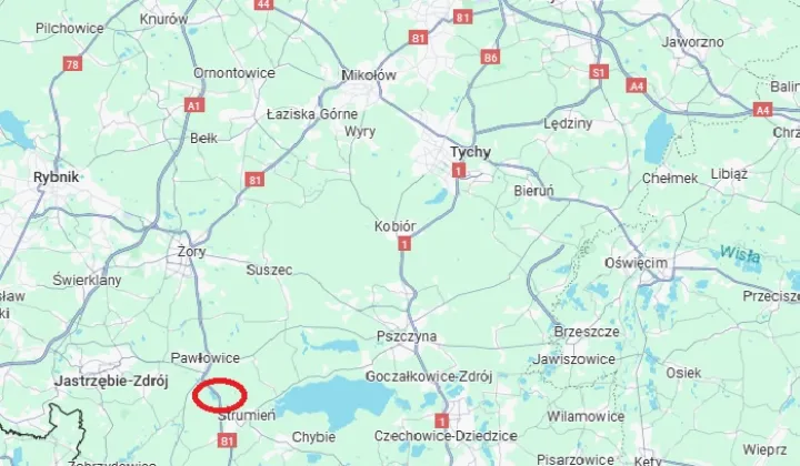 Działka inwestycyjna Pawłowice Dębina, ul. Strumieńska