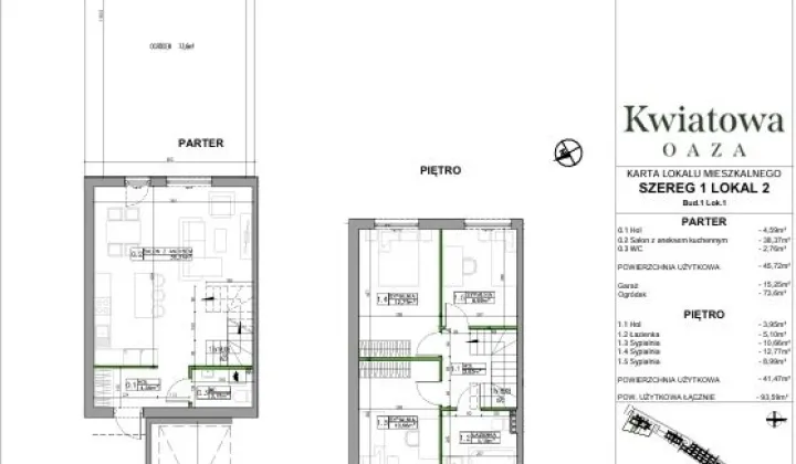 dom szeregowy, 4 pokoje Łazy