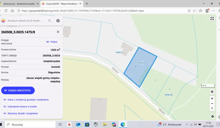Działka rolno-budowlana Niekłań Wielki, ul. Szkolna