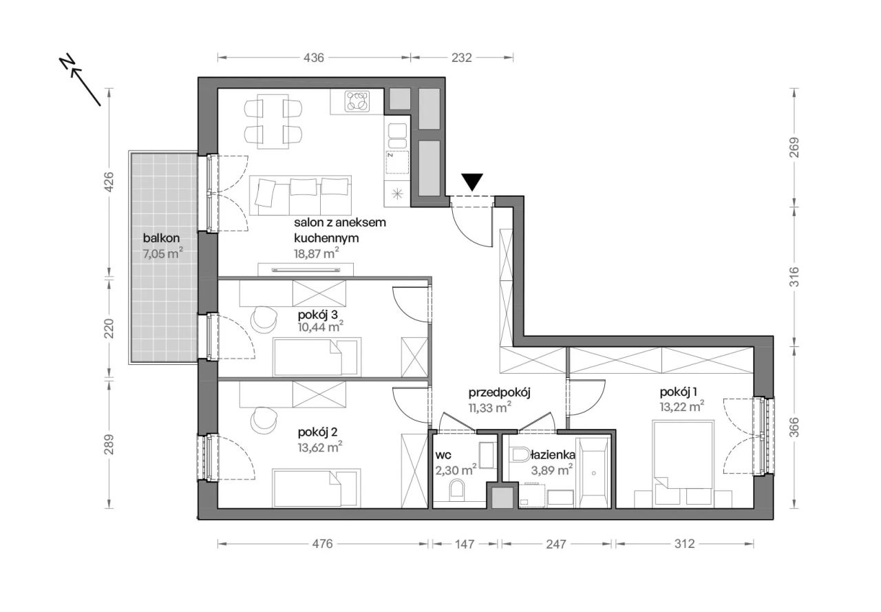 Mieszkanie 4-pokojowe Katowice Brynów, ul. Ceglana. Zdjęcie 7