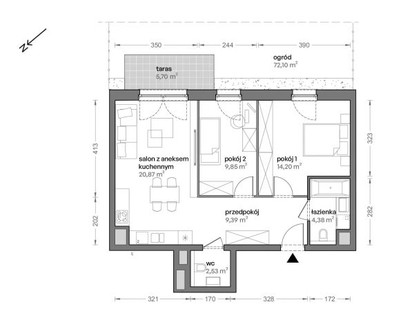 Mieszkanie 3-pokojowe Katowice Brynów, ul. Ceglana. Zdjęcie 7