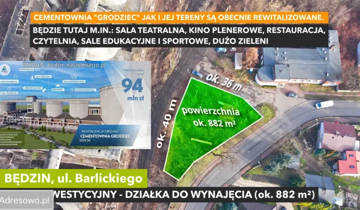 Działka inwestycyjna Będzin, ul. Barlickiego