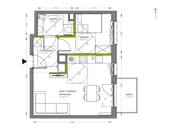 Mieszkanie 2-pokojowe Kraków Płaszów, ul. Myśliwska. Zdjęcie 25