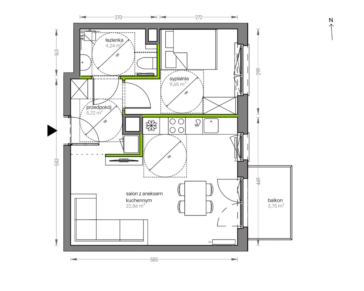 Mieszkanie 2-pokojowe Kraków Płaszów, ul. Myśliwska. Zdjęcie 25
