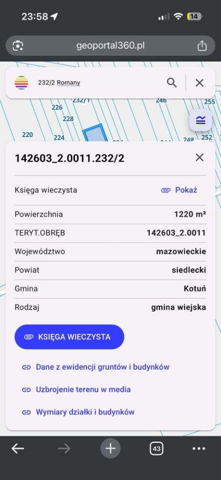 Działka rolna Kotuń, ul. Romany. Zdjęcie 3