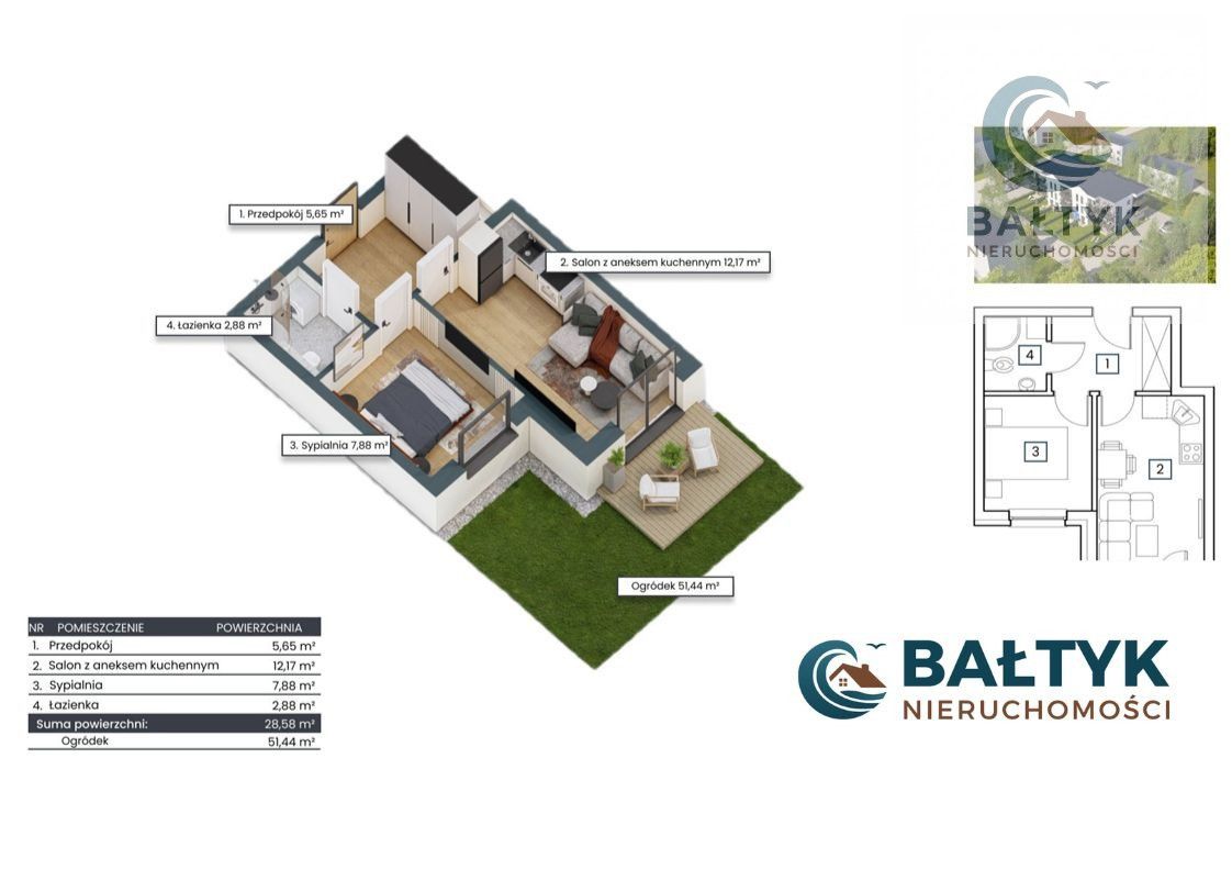 Mieszkanie 2-pokojowe Gdańsk Sobieszewo, ul. Kwiatowa. Zdjęcie 12
