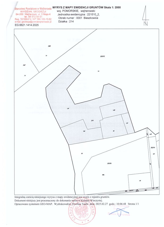 Działka rolna Bieszkowice Krystkowo, 248