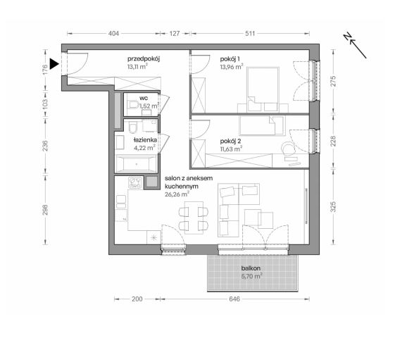 Mieszkanie 3-pokojowe Katowice Brynów, ul. Ceglana. Zdjęcie 7