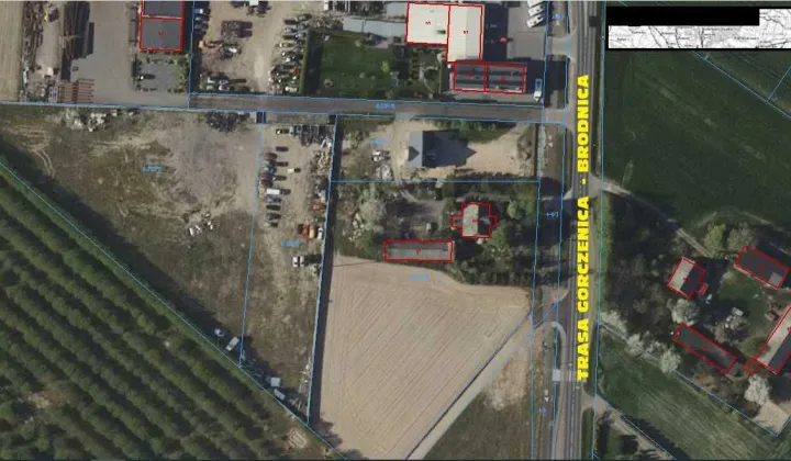 Działka inwestycyjna Kominy