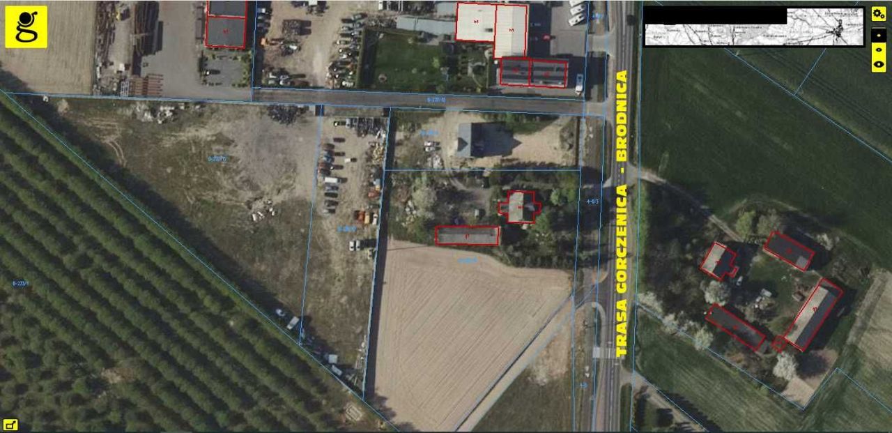 Działka inwestycyjna Kominy